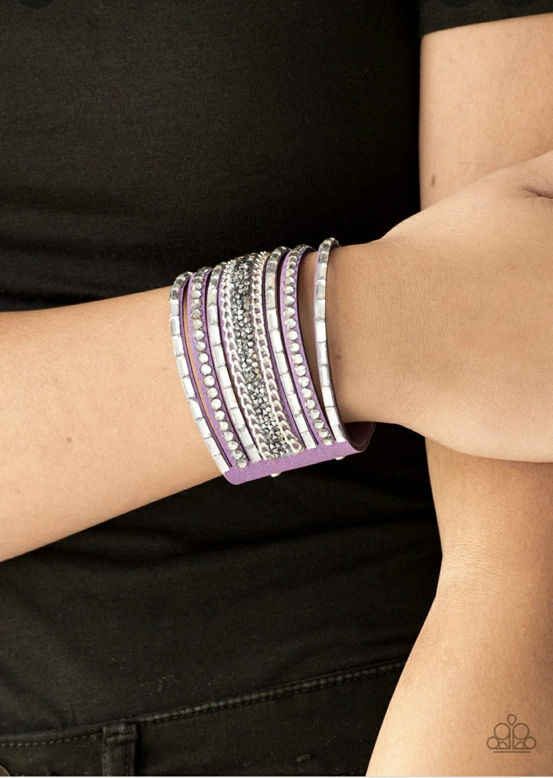Rhinestone Rumble Purple Bracelet