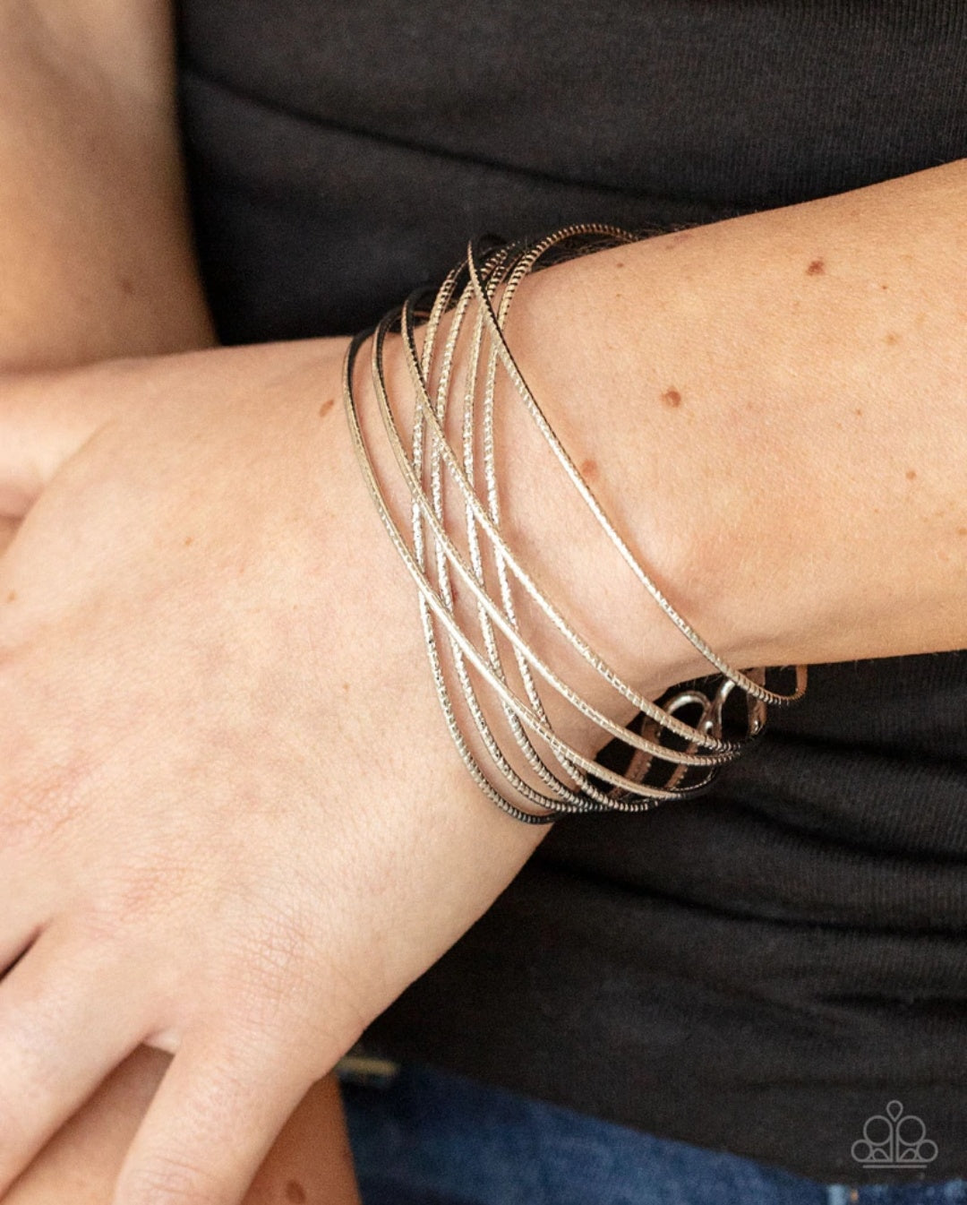 Strike Out Shimmer Silver Bracelet