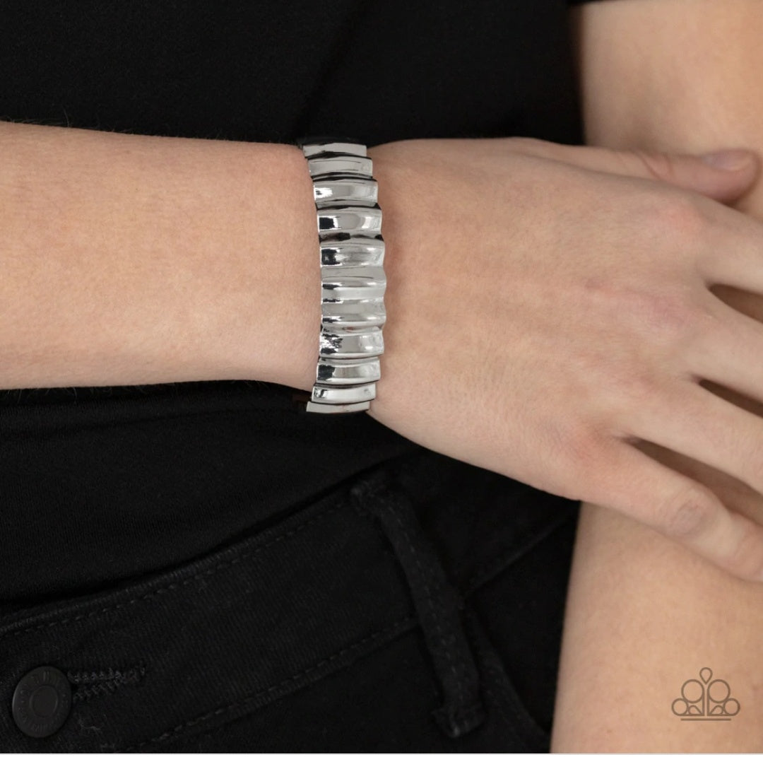Across The Heir Waves Silver Bracelet