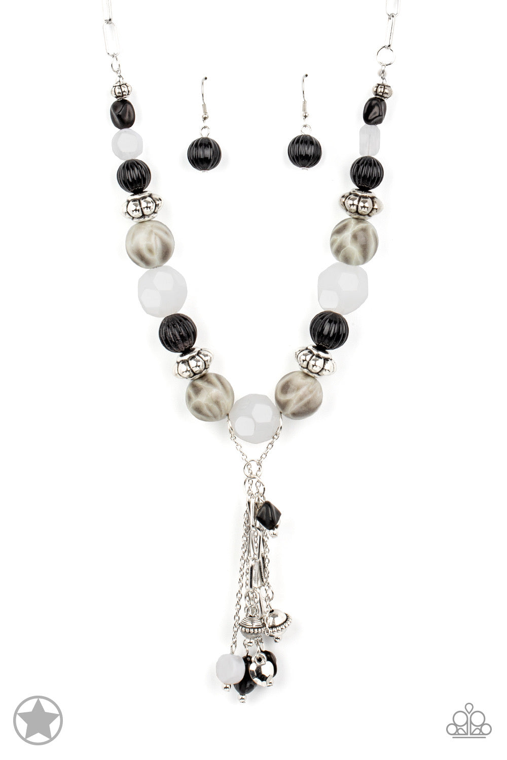 Break A Leg! Black/White Necklace