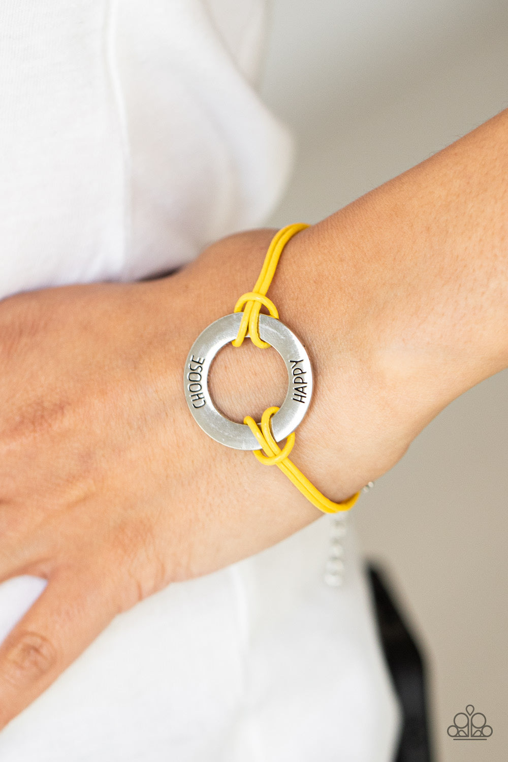 Choose Happy Yellow Bracelet