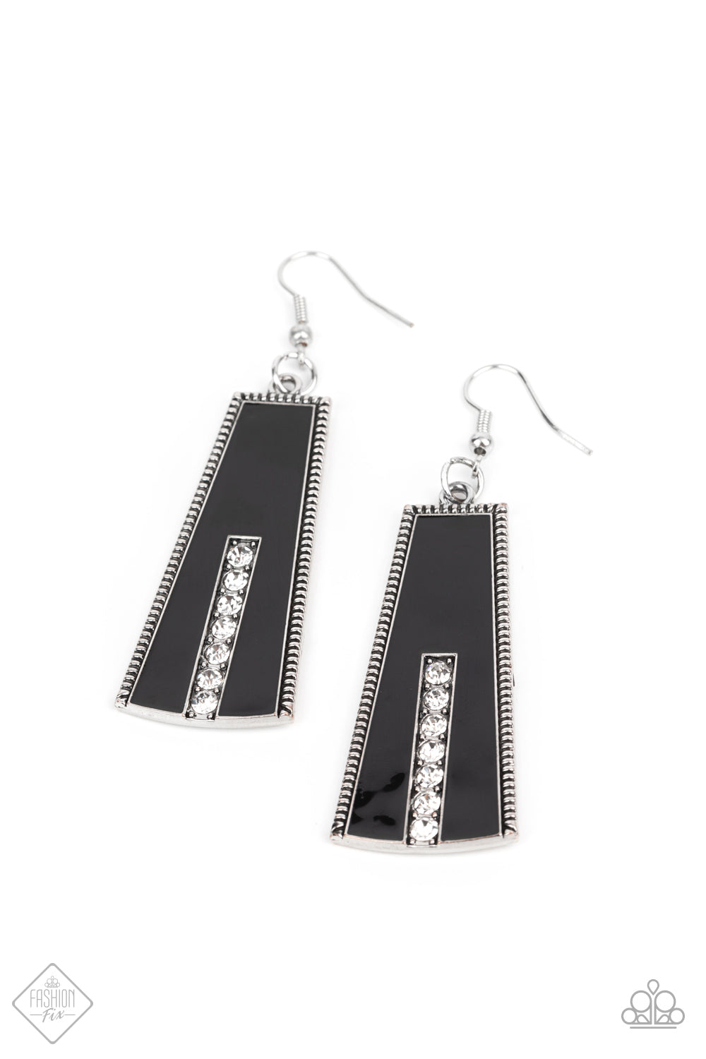 Demandingly Deco Black Earrings