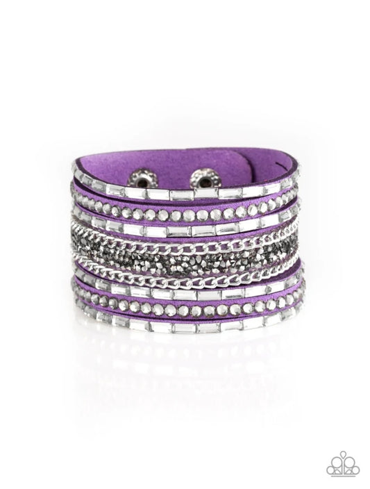 Rhinestone Rumble Purple Bracelet