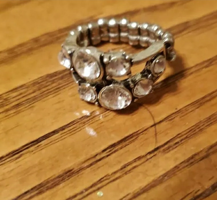 Large White Rhinestone Ring