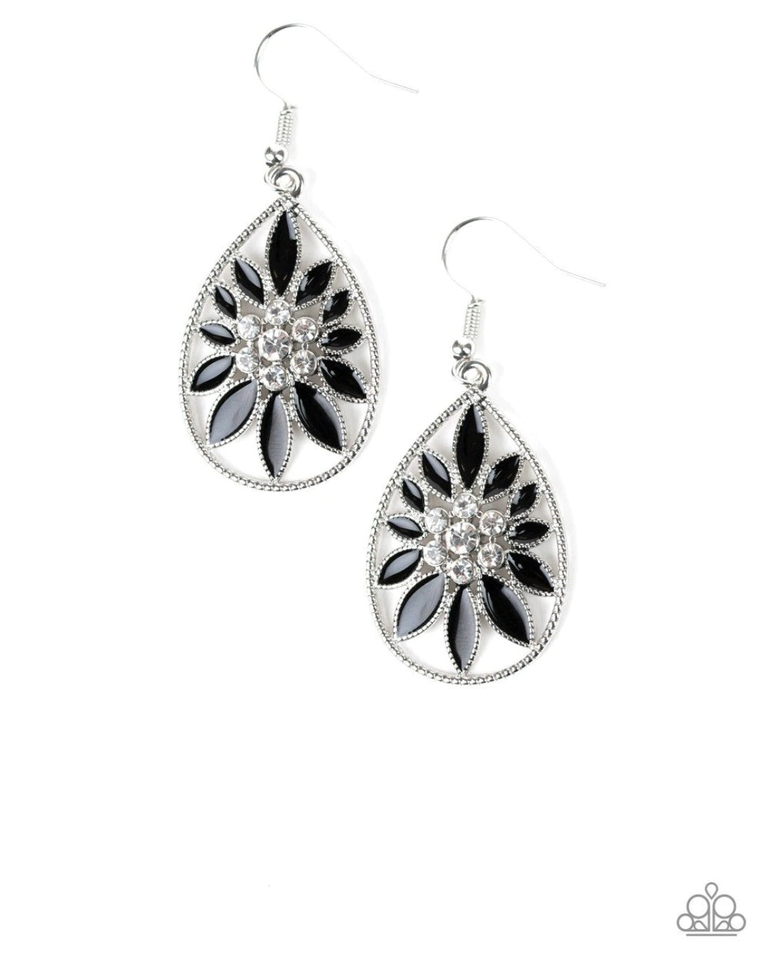 Floral Morals Black Earrings