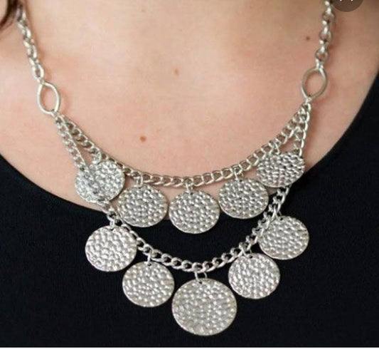 Silver Disc Necklace