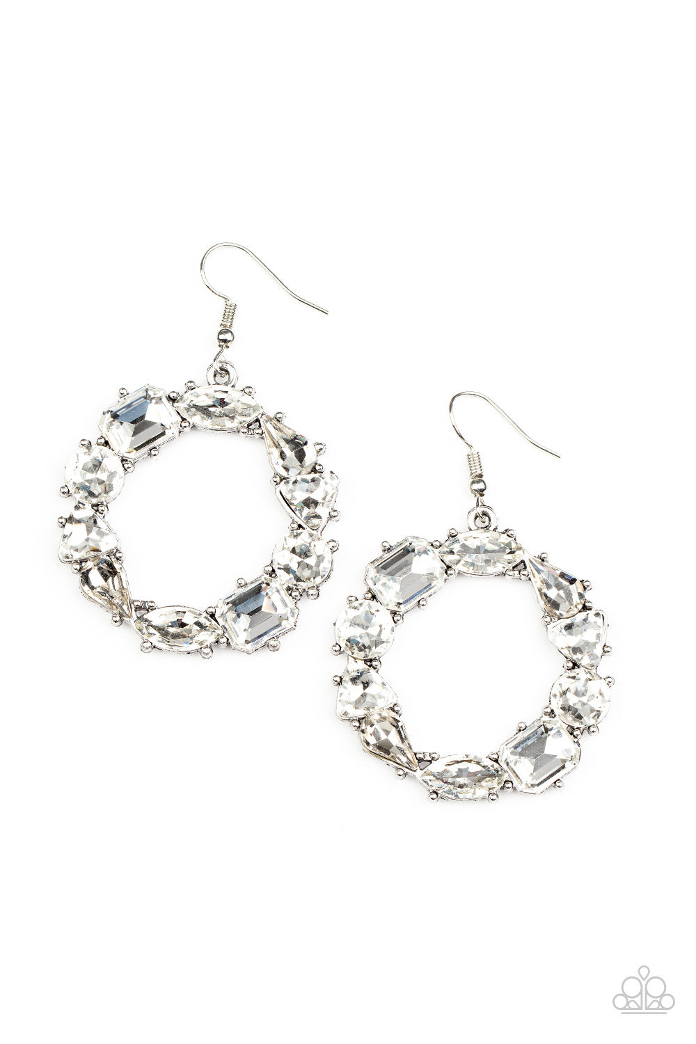 Glowing in Circles White Earrings