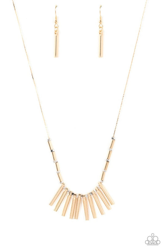 Rustic Hot Rod Gold Necklace