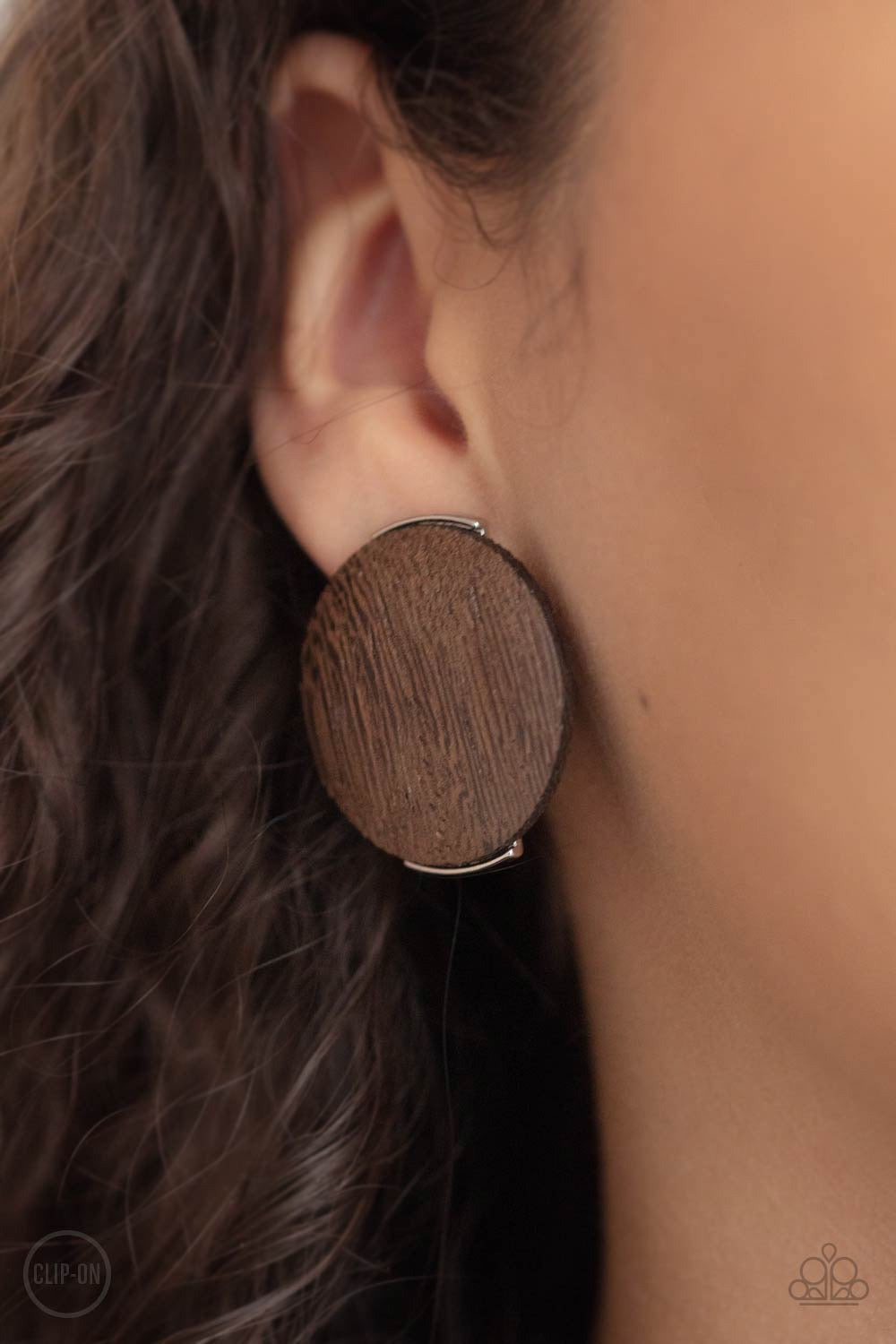 Woodwork it Brown Earrings