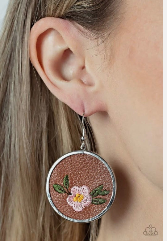 Prairie Patchwork Pink Earrings