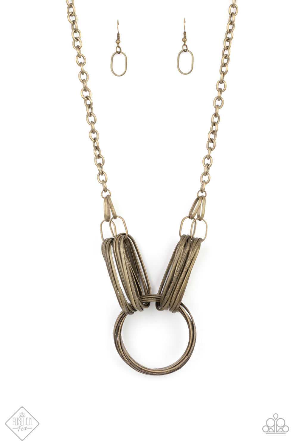 Lip Sync Links Brass Necklace