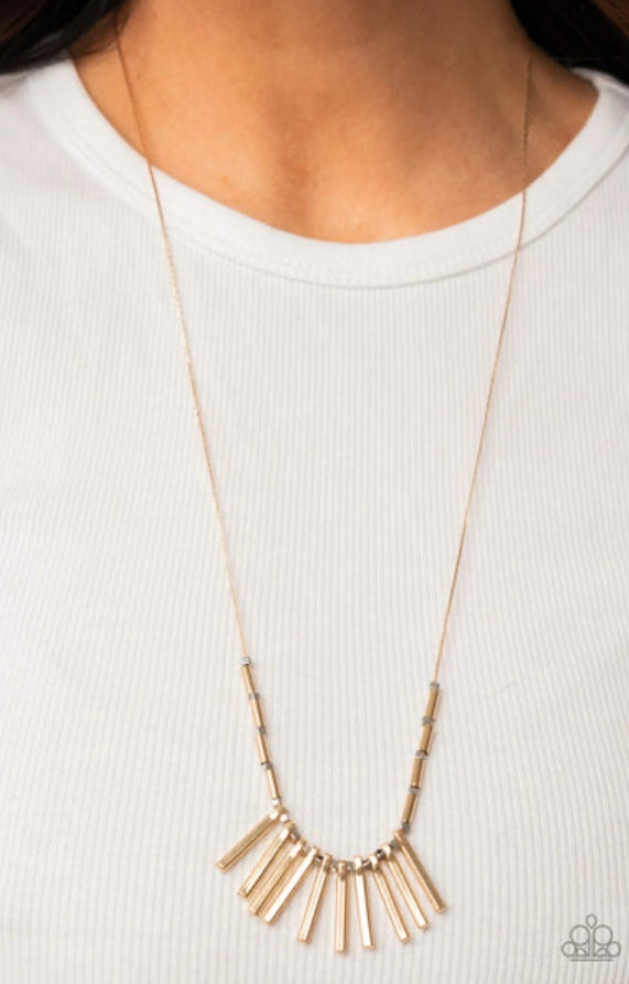 Rustic Hot Rod Gold Necklace