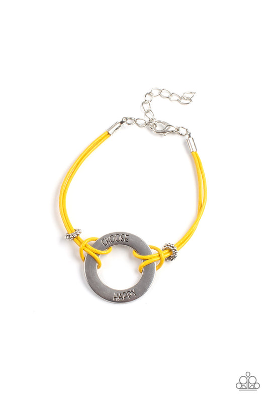 Choose Happy Yellow Bracelet