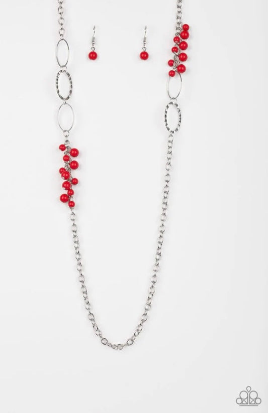 Flirty Foxtrot Red Necklace